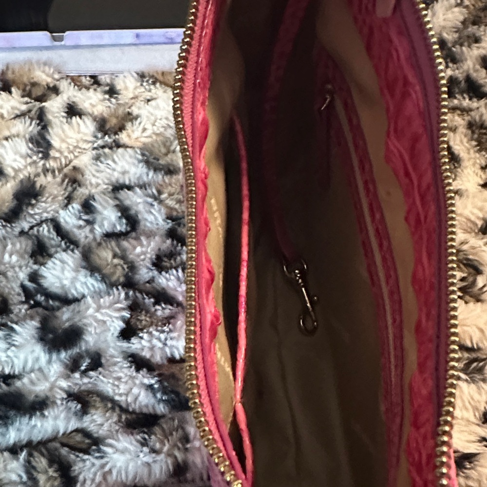 Brahmin Hot Pink Croc-Embossed Leather Shoulder Bag - Picture 9 of 15